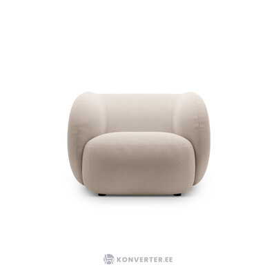 Atzveltnes krēsla pārvalks bēšā krāsā, samts