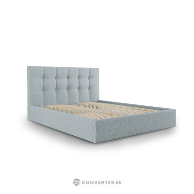 Bed phaedra, (micadoni home) light blue, structured fabric, 140x200