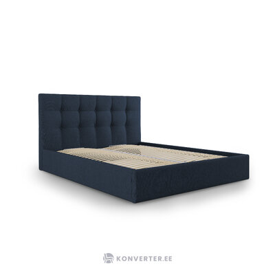 Bed phaedra, (micadoni home) dark blue, structured fabric, 140x200