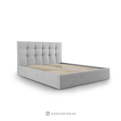 Bed phaedra, (micadoni home) light gray, structured fabric, 140x200