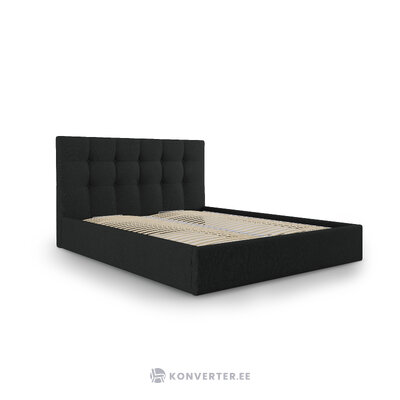 Bed phaedra, (micadoni home) black, structured fabric, 140x200