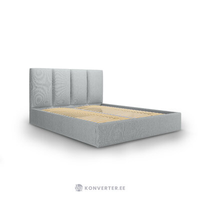 Pyla bed, (micadoni home) light gray, structured fabric, 140x200