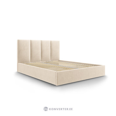 Pyla bed, (micadoni home) beige, velvet, 140x200