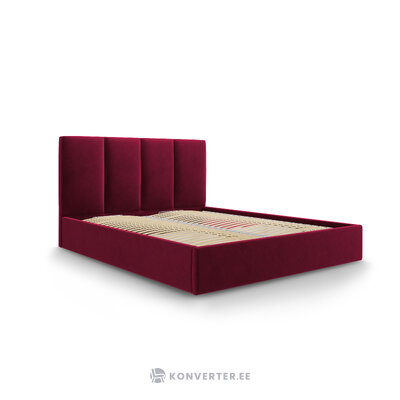 Pyla bed, (micadoni home) dark red, velvet, 140x200