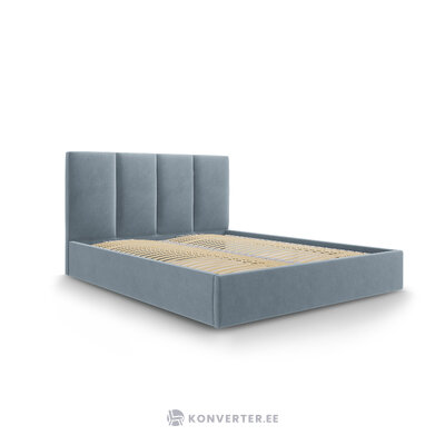 Pyla bed, (micadoni home) blue, velvet, 140x200