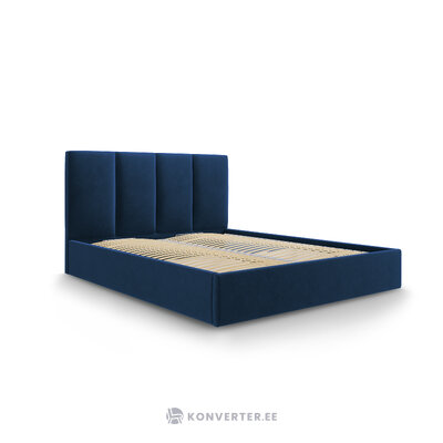 Pyla bed, (micadoni home) deep blue, velvet, 140x200