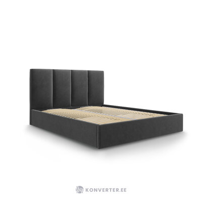 Pyla bed, (micadoni home) dark gray, velvet, 140x200