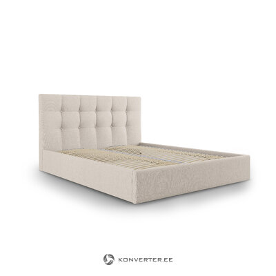 Bed phaedra, (micadoni home) beige, structured fabric, 160x200