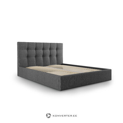 Bed phaedra, (micadoni home) dark gray, structured fabric, 160x200