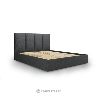 Pyla bed, (micadoni home) dark gray, structured fabric, 160x200