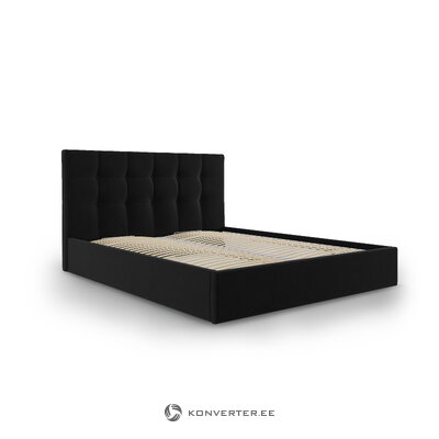 Bed phaedra, (micadoni home) black, velvet, 160x200