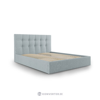 Bed phaedra, (micadoni home) light blue, structured fabric, 180x200