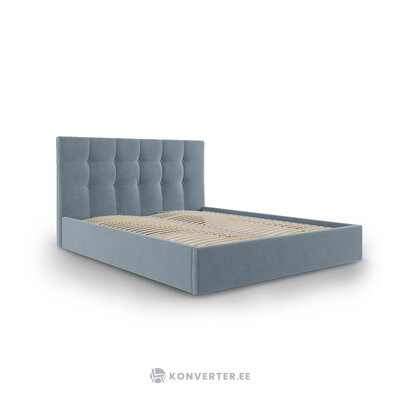 Bed phaedra, (micadoni home) blue, velvet, 180x200