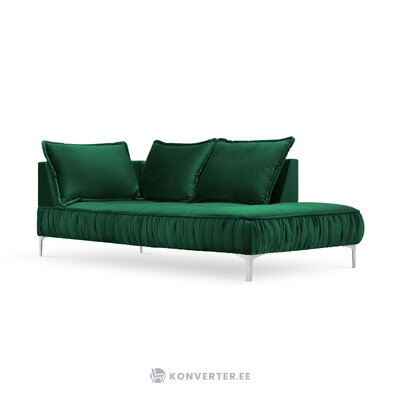 Кресло для отдыха jardanite (микадони домашний) бутылочно-зеленый, бархат, серебристый металл, лучше