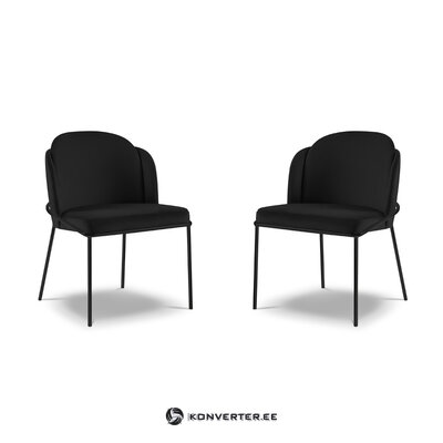 2 tuolin setti limmen (micadoni home) (kopio) musta, sametti, musta metallirunko