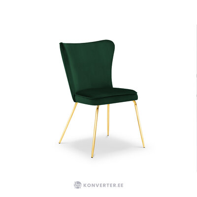 Chair ari, (micadoni home) bottle green, velvet, gold metal
