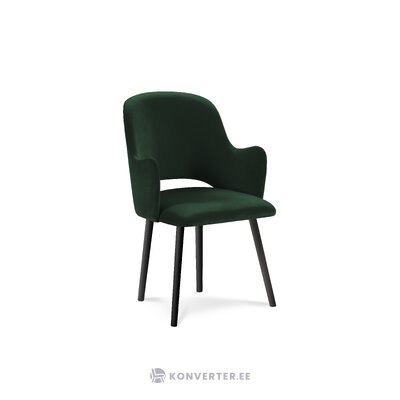 Krēsls marin, (micadoni home) pudele zaļa, samta, melna koka