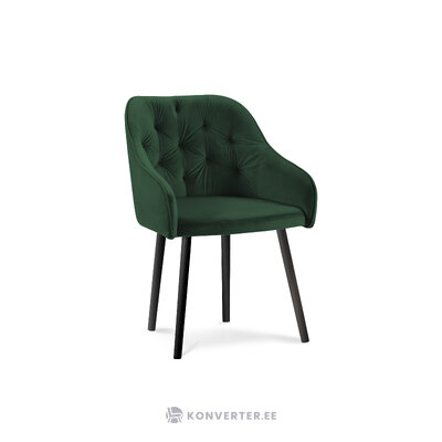 Nissi chair, (micadoni home) bottle green, velvet, black wood