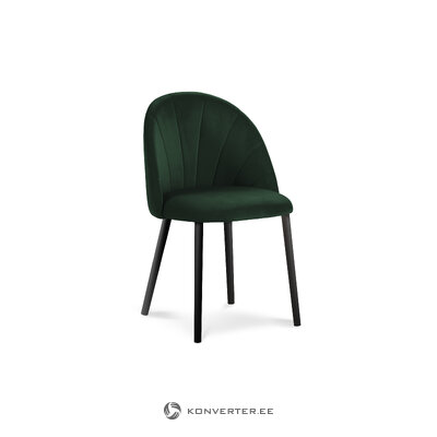 Chair ventura, (micadoni home) bottle green, velvet, black wood