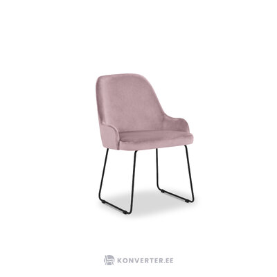 Olive chair, (micadoni home) lavender, velvet, black metal frame