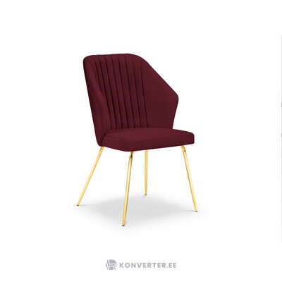 Kėdė kobra, (micadoni home) raudona, aksominė, aukso spalvos metalas