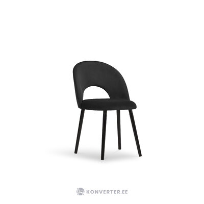 Tanti chair, (micadoni home) black, velvet, black beech wood