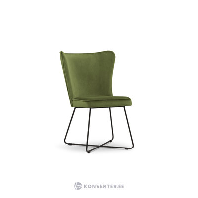 Chair celestine, (micadoni home) green, velvet, black metal frame