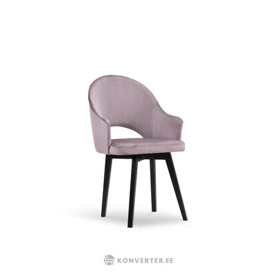 Gabro chair, (micadoni home) lavender, velvet, black beech wood
