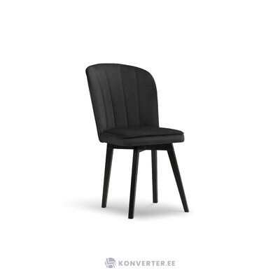 Chair skarn, (micadoni home) black, velvet, black beech wood