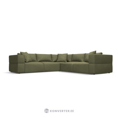 Simetriška kampinė sofa &#39;tyra&#39; šviesiai žalios spalvos, struktūrinio audinio