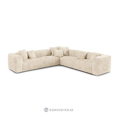 Угловой диван «Мартина» светло-бежевый, вельвет
