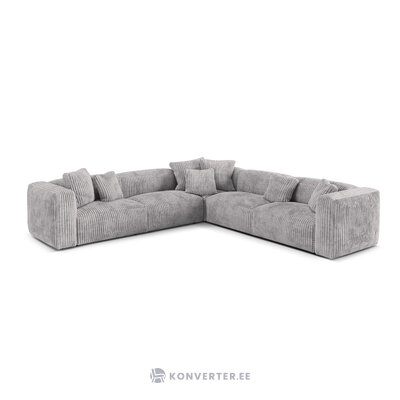 Угловой диван «Мартина» светло-серый, вельвет