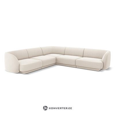 Miley corner sofa, 5-seater (micadon limited edition) light beige, velvet
