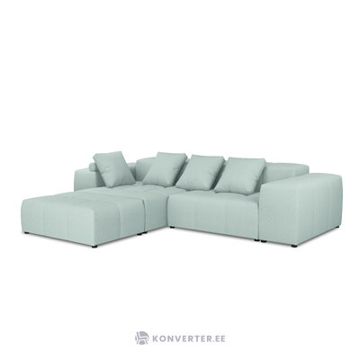 Угловой диван марго, 5-местный (микадон хоум) мятный, структурная ткань, двусторонний