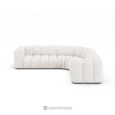 Симметричный угловой диван «Люпин» белый, букле