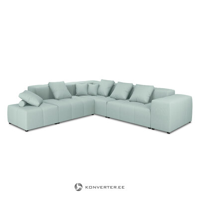 Stūra dīvāns margo, 7-vietīgs (micadon home) piparmētru, strukturēts audums, grozāms