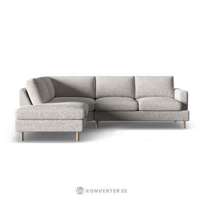 Угловой диван «Алия» бежевый меланж, структурированная ткань, левый
