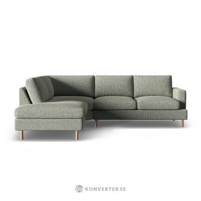 Угловой диван «Алия», мохово-зелёный меланж, структурированная ткань, левый