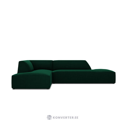 Kampinė sofa rubino (1), 4-vietė (micadoni home) buteliukas žalia, aksominė, kairė