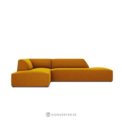 Kampinė sofa rubino (1), 4-vietė (micadon home) geltona, aksominė, kairė