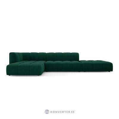Moduļu stūra dīvāns &#39;serena&#39; pudele zaļa, samta, kreisi