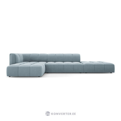 Modular corner sofa &#39;serena&#39; light blue, velvet, left