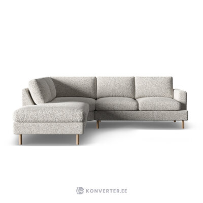 Угловой диван «Алия» бежевый меланж, структурированная ткань, левый