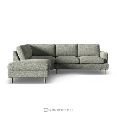 Угловой диван «Алия», мохово-зелёный меланж, структурированная ткань, левый