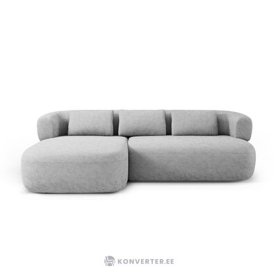 Угловой диван «Дженни», серебристый, шенилл, левый