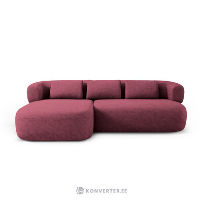 Угловой диван «Дженни», вишня, шенилл, левый