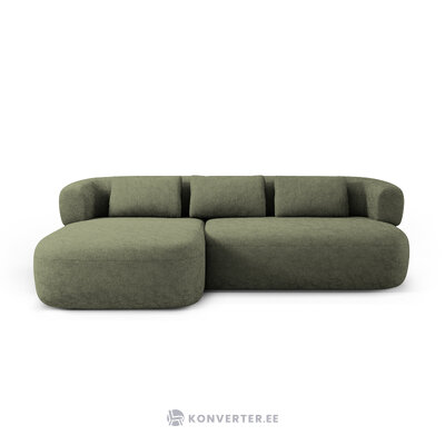 Corner sofa &#39;jenny&#39; green, chenille, left