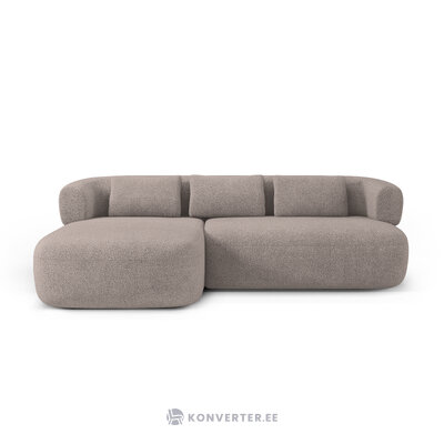 Угловой диван «Дженни» светло-коричневый, букле, левый