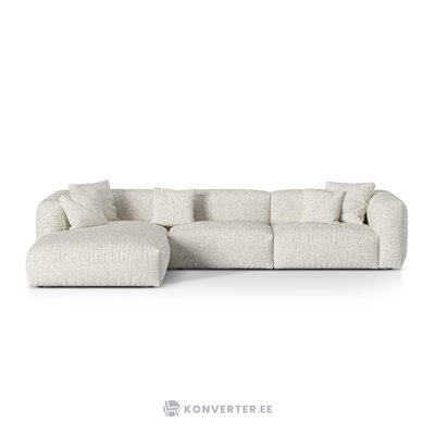 Stūra dīvāns &#39;martina&#39; pelēkbēša melanža, buklē krāsa, kreisā puse