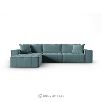 Modulinė kampinė sofa &#39;mike&#39; mėtinė, aksominė, kairė